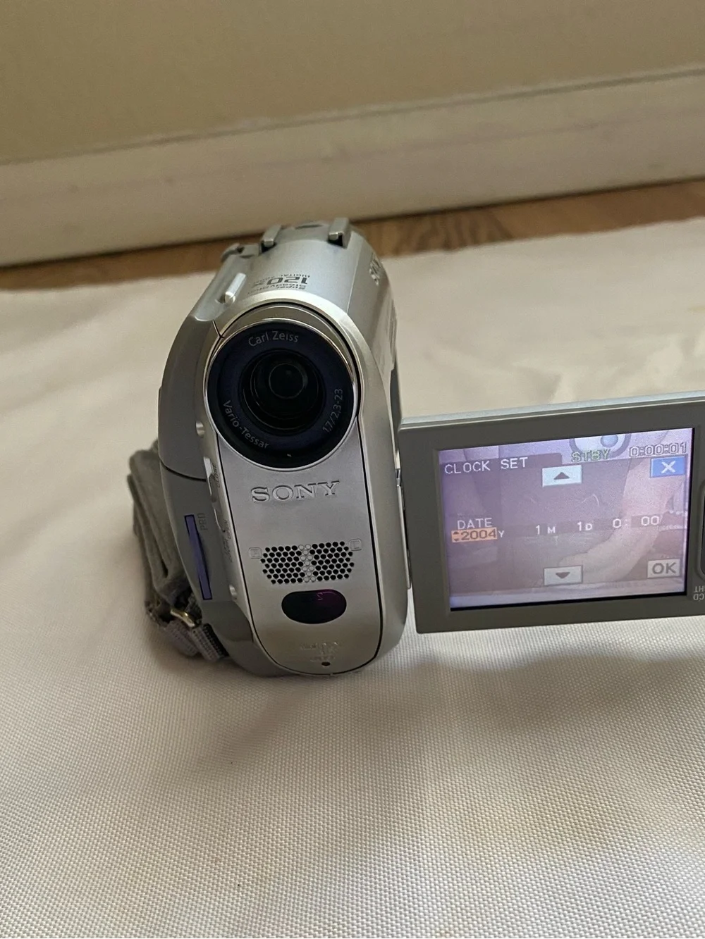 Sony DCR-HC30E Silver Handycam with Remote, Charger and Carry Case